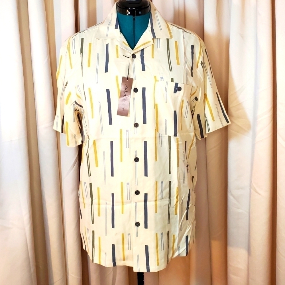 0138. NWTs ~ A[X]IST ~ Washable Silk ~ Vertical Stripes ~ So soft and cool ~ Men